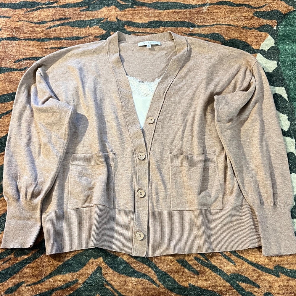 Sioni Light Brown Cardigan Sweater